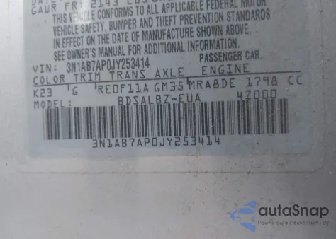 2018 Nissan Sentra S z USA, uszkodzony, nr VIN 3N1AB7AP0JY253414